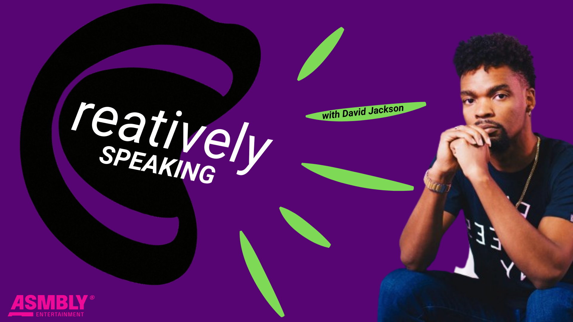 David Jackson, BLACK SPACE CREATIVE founder — Creatively Speaking, purple background