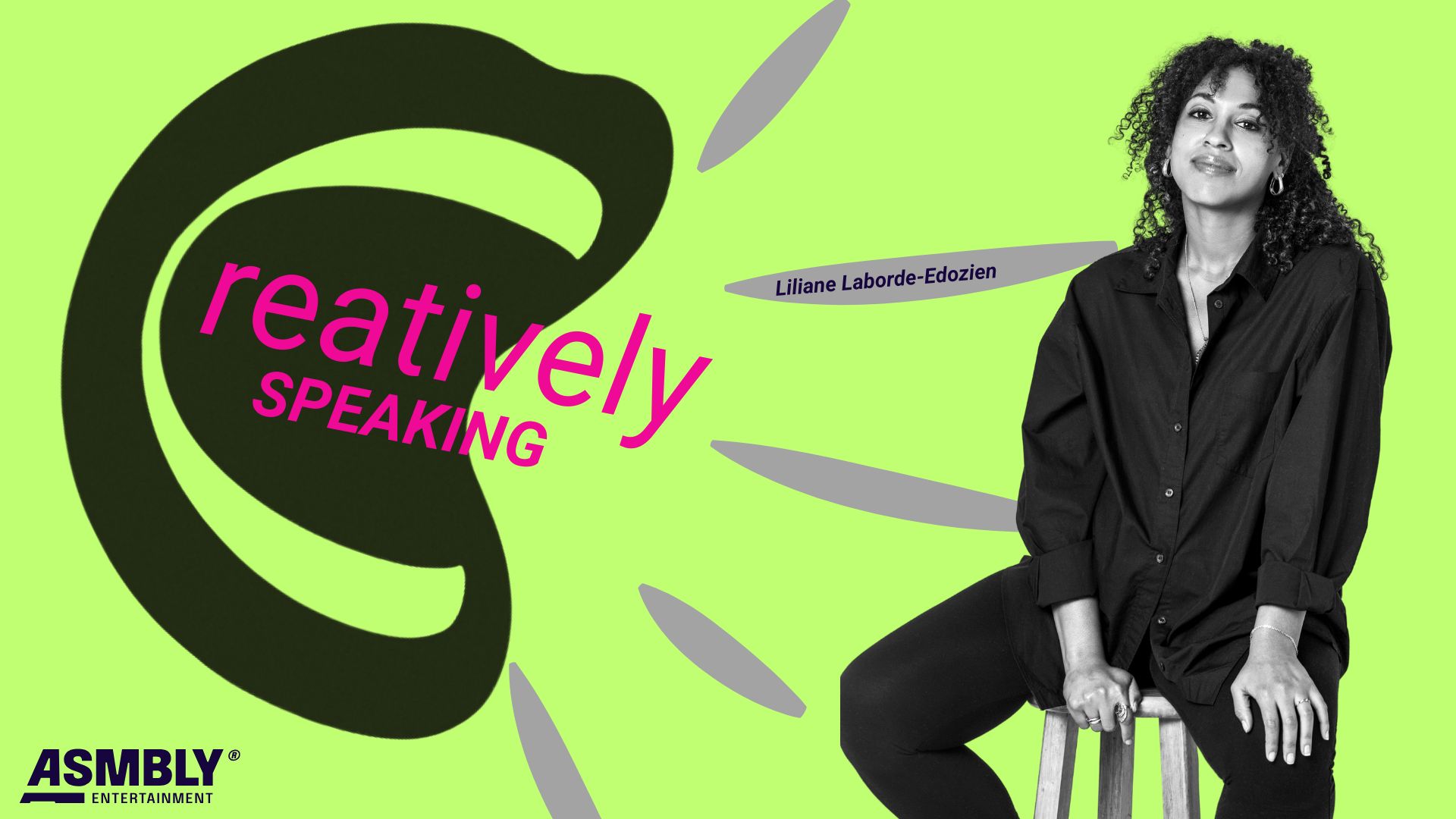 Liliane Laborde-Edozien, filmmaker — Creatively Speaking, lime green background