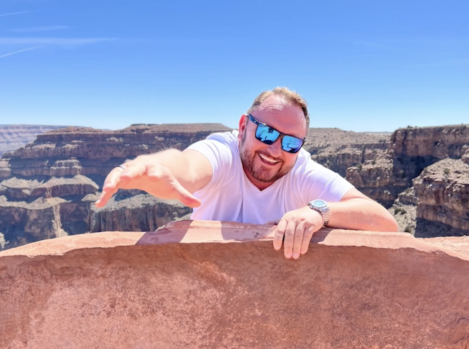 Tim climbing in the desert